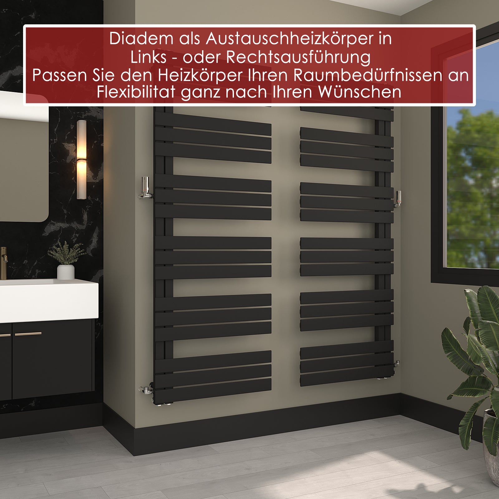 Austauschheizkörper & Handtuchheizkörper DIADEM - seitlich offen - 900/940mm
