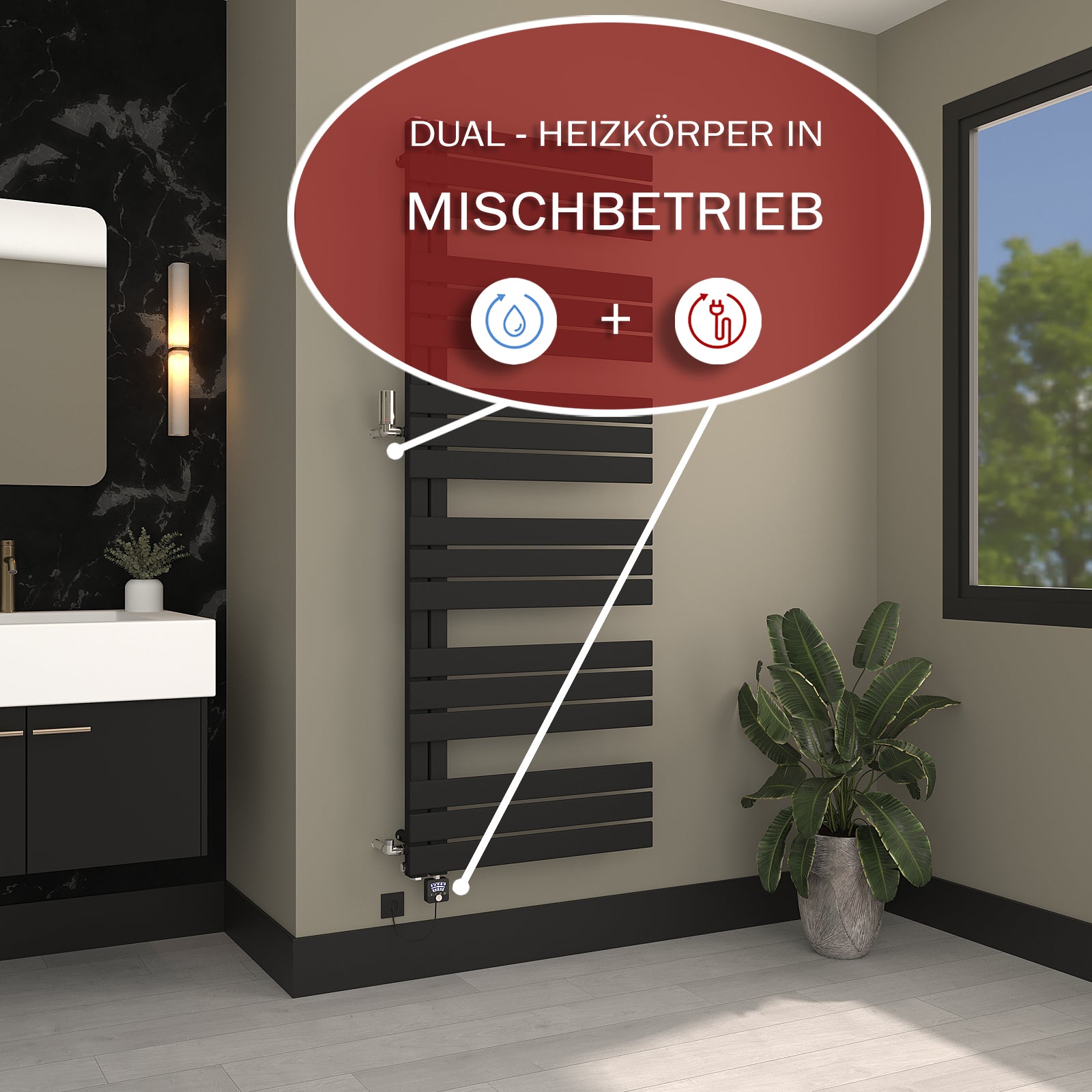 Austauschheizkörper & Handtuchheizkörper DIADEM - seitlich offen - 900/940mm