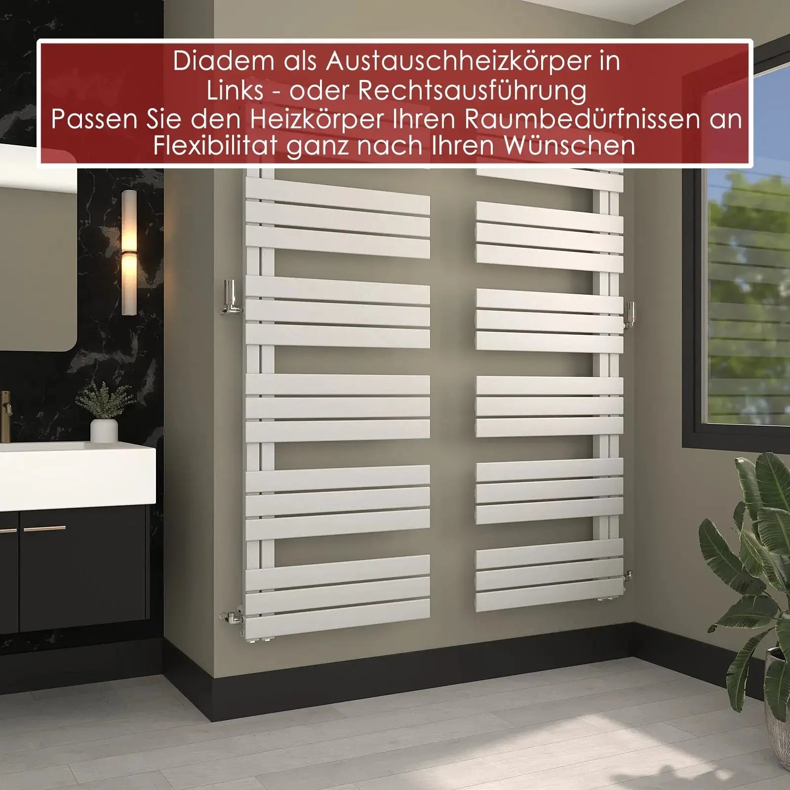 Austauschheizkörper & Handtuchheizkörper DIADEM - seitlich offen - 900/940mm Badheizkoerper.SHOP Badheizkoerper Heizkörper