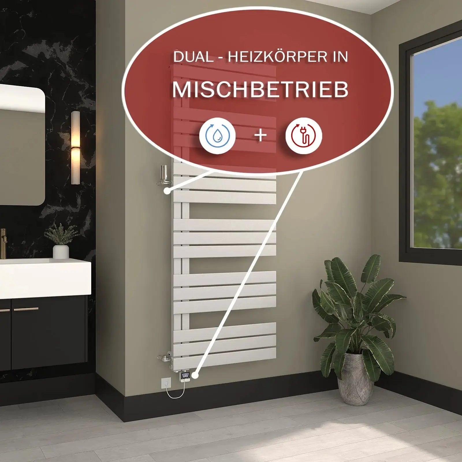 Austauschheizkörper & Handtuchheizkörper DIADEM - seitlich offen - 900/940mm Badheizkoerper.SHOP Badheizkoerper Heizkörper