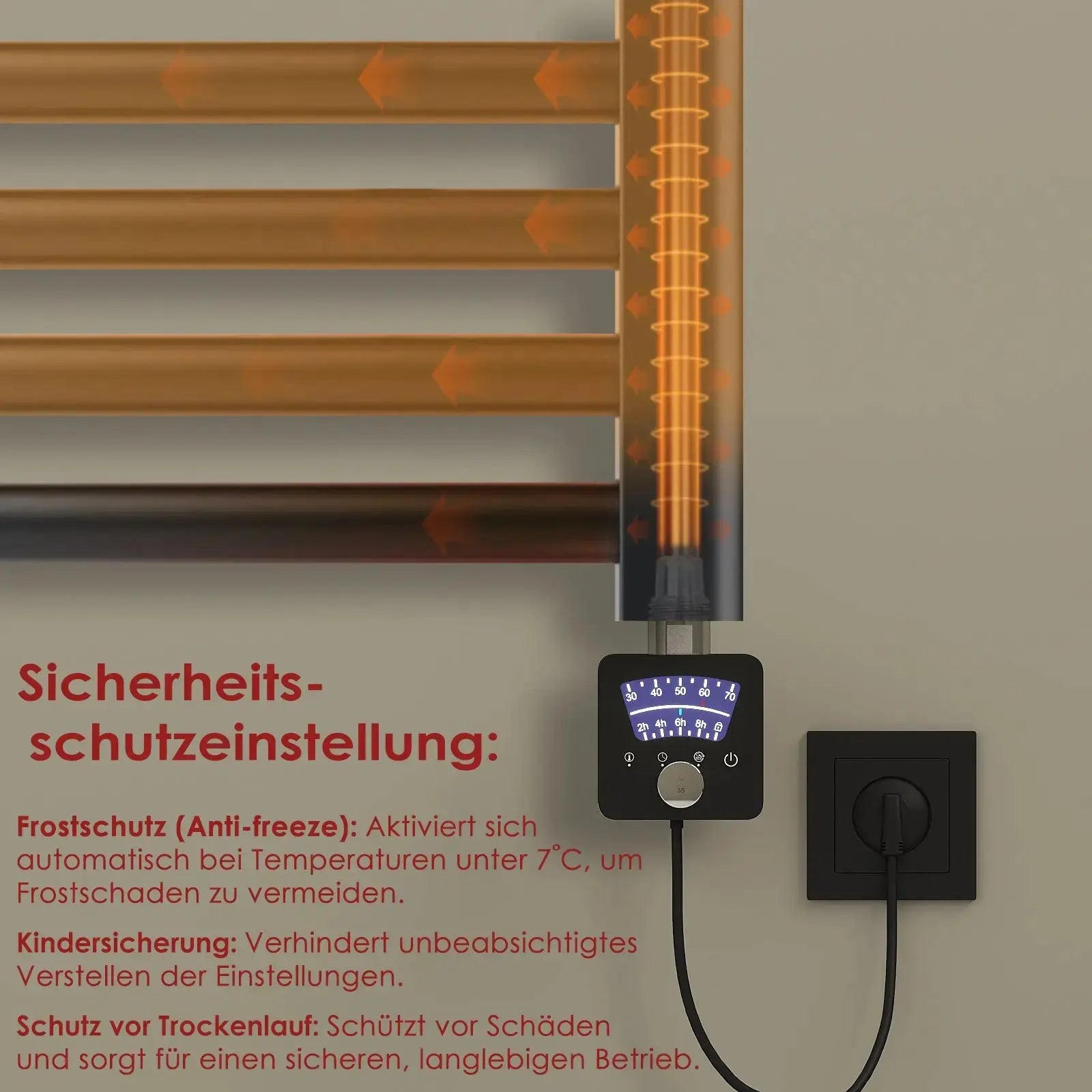 Handtuchheizkörper elektrisch DIADEM inkl. Heizstab - seitlich offen Badheizkoerper.SHOP Badheizkoerper Heizkörper