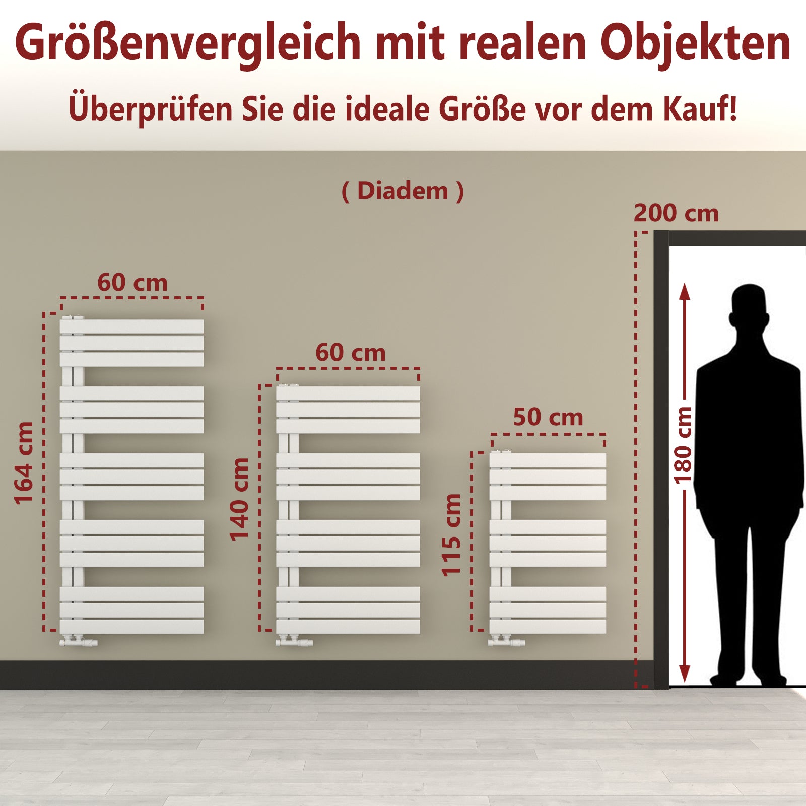 Badheizkörper & Handtuchheizkörper DIADEM - seitlich offen -
