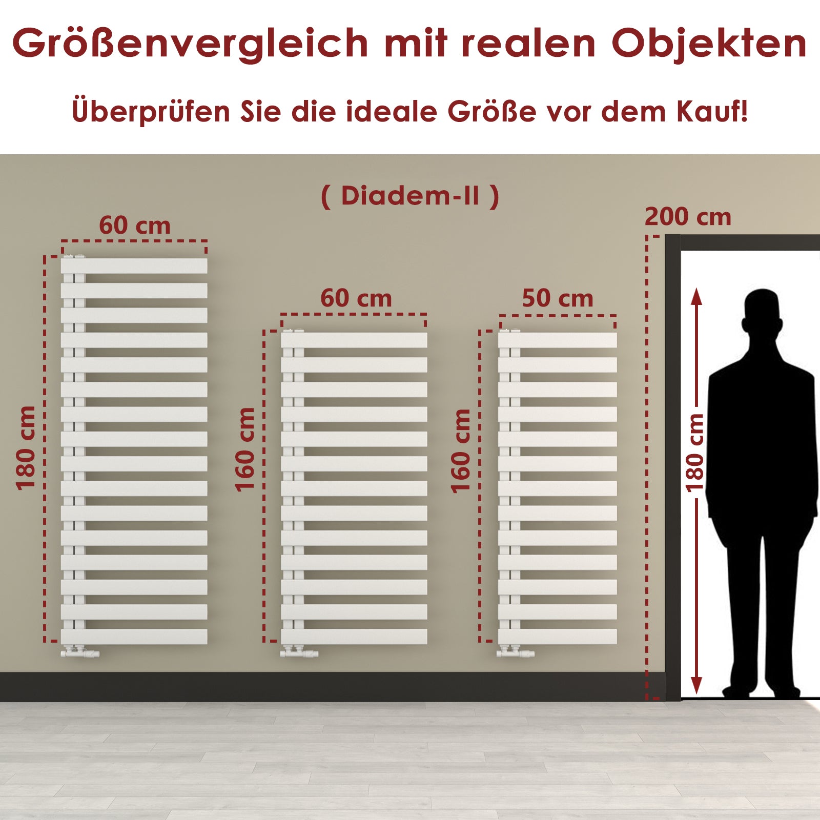 DIYA Handtuchheizkörper seitlich offen | 180° wendbar | 10 J. Garantie