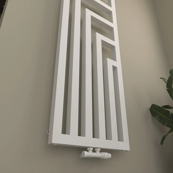 RIGEL-V Designheizkörper L-Form – Bad & Wohnraum Weiß matt RAL 9016 - Weiß matt RAL 9016