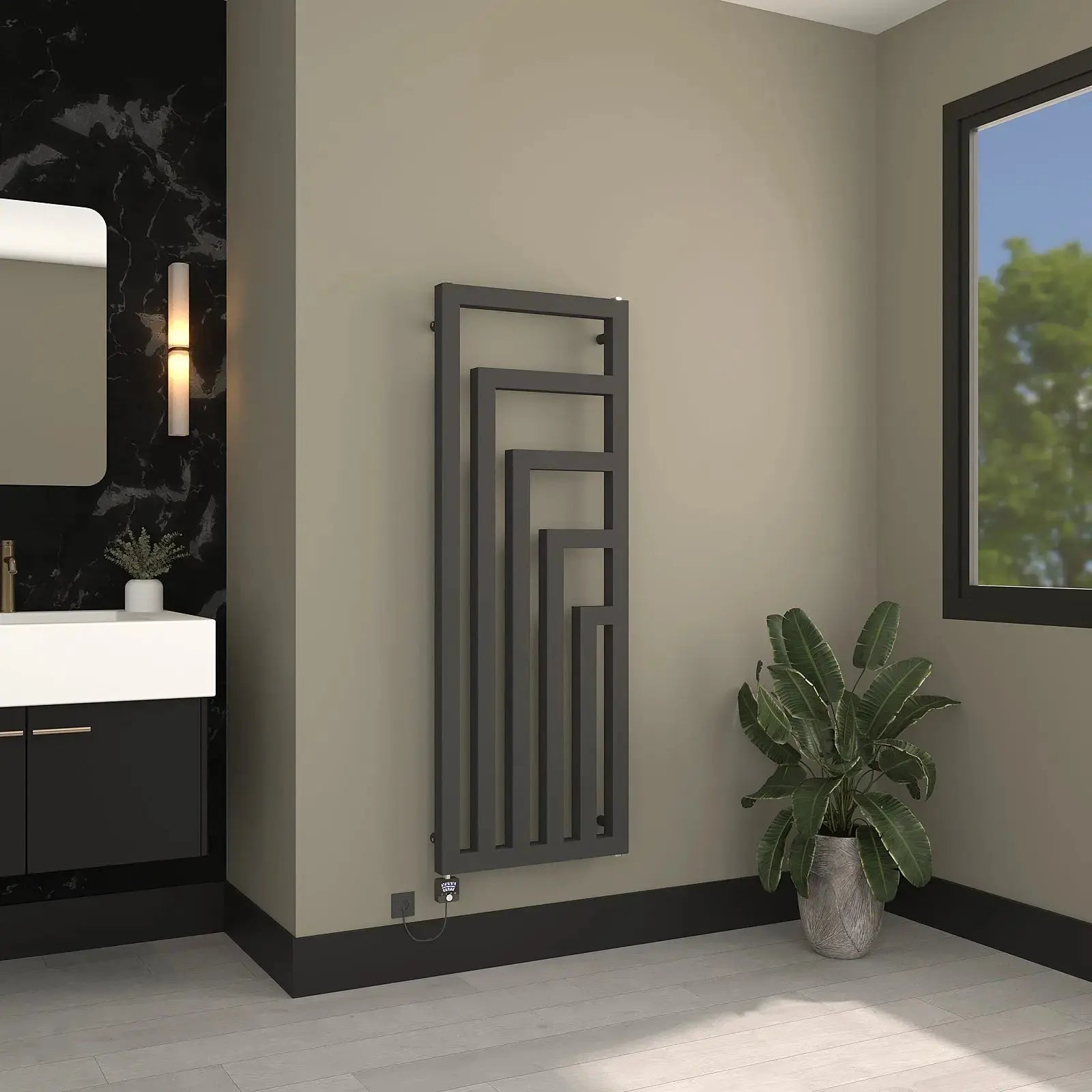 Handtuchheizkörper elektrisch Rigel-V inkl. Heizstab Badheizkoerper.SHOP Badheizkoerper Heizkörper