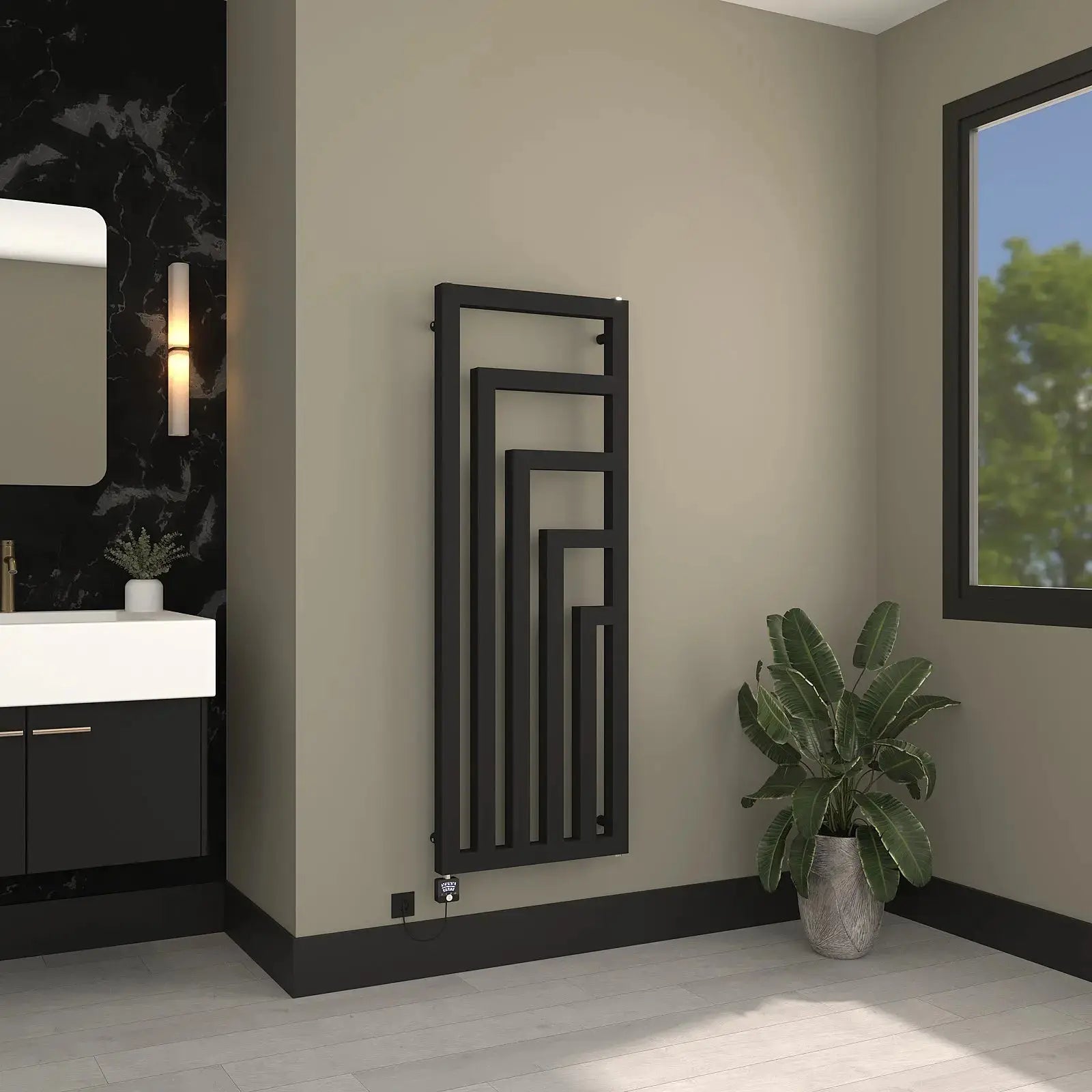 Handtuchheizkörper elektrisch Rigel-V inkl. Heizstab Badheizkoerper.SHOP Badheizkoerper Heizkörper