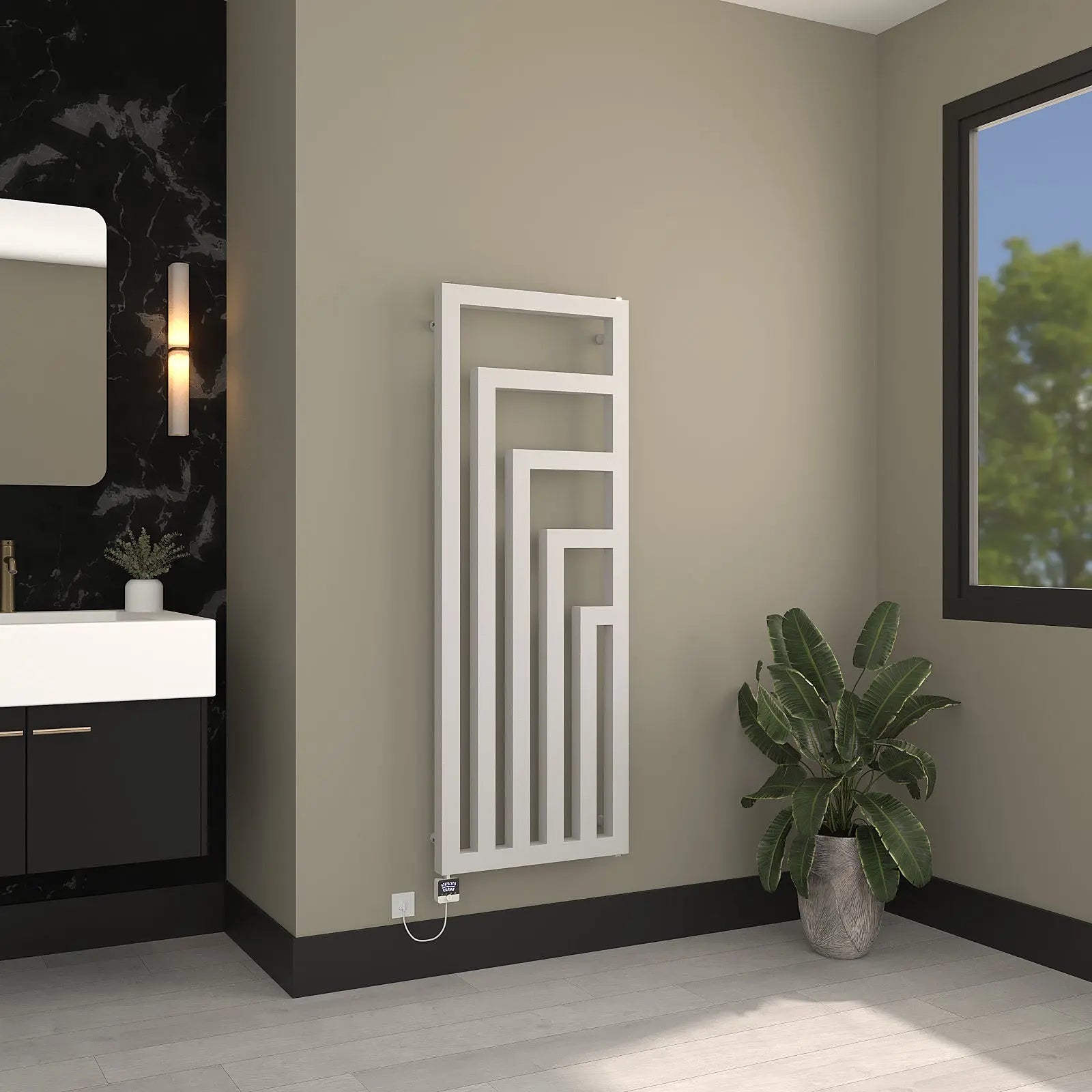 Handtuchheizkörper elektrisch Rigel-V inkl. Heizstab Badheizkoerper.SHOP Badheizkoerper Heizkörper