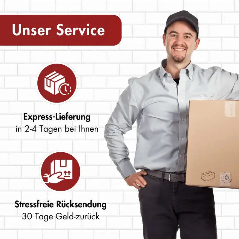 badheizkoerper.shop unser Service 30 Tage Geldzurückgarantie und Express Lieferung innerhalb von 2-4 Tagen bei Speditionsware +2 Tage mit Terminabstimmung