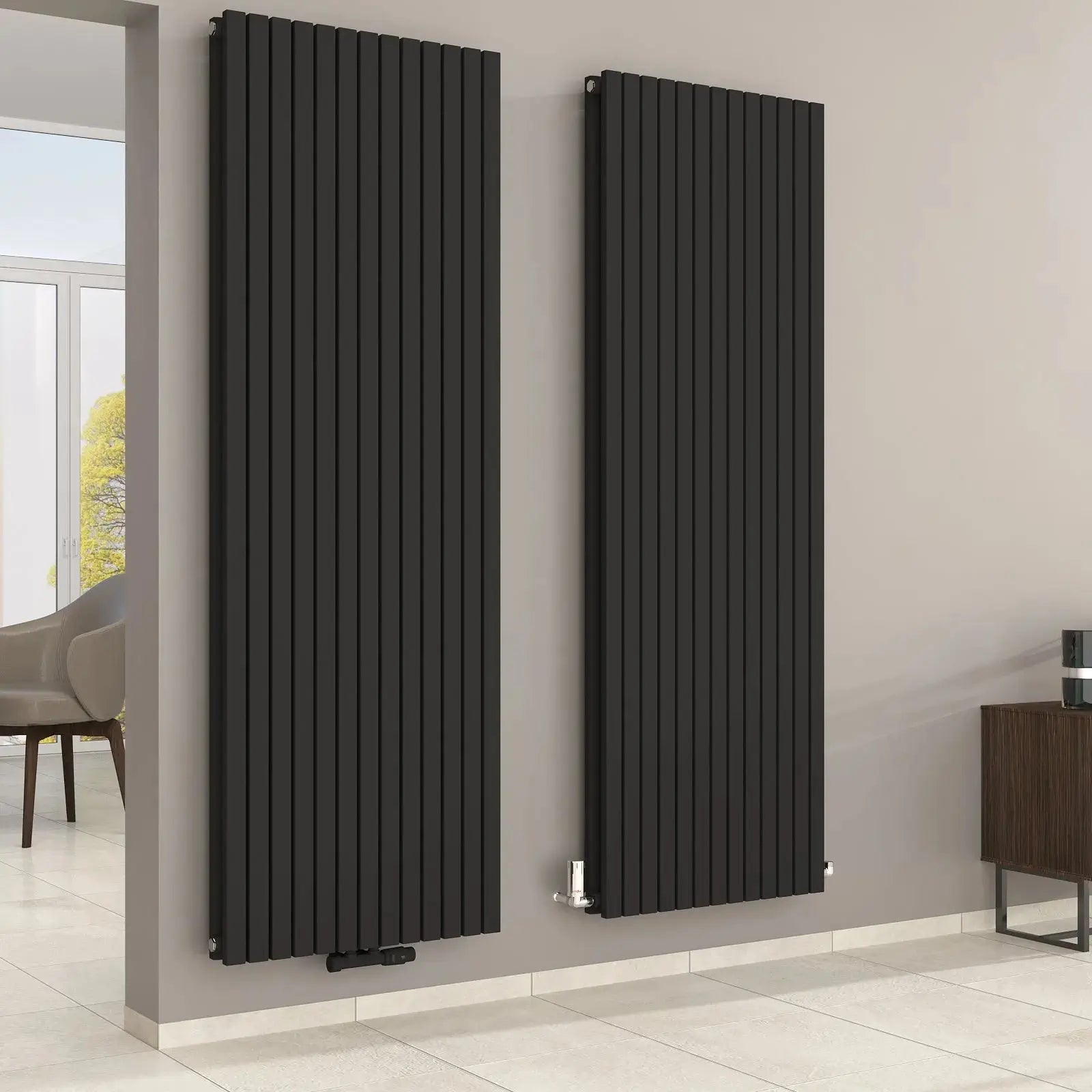 Design-Paneelheizkörper 2-Lagig mit extrem hoher Heizleistung (bis ~4.000 W) - MIMOSA Vertikal Badheizkoerper.SHOP Badheizkoerper Heizkörper