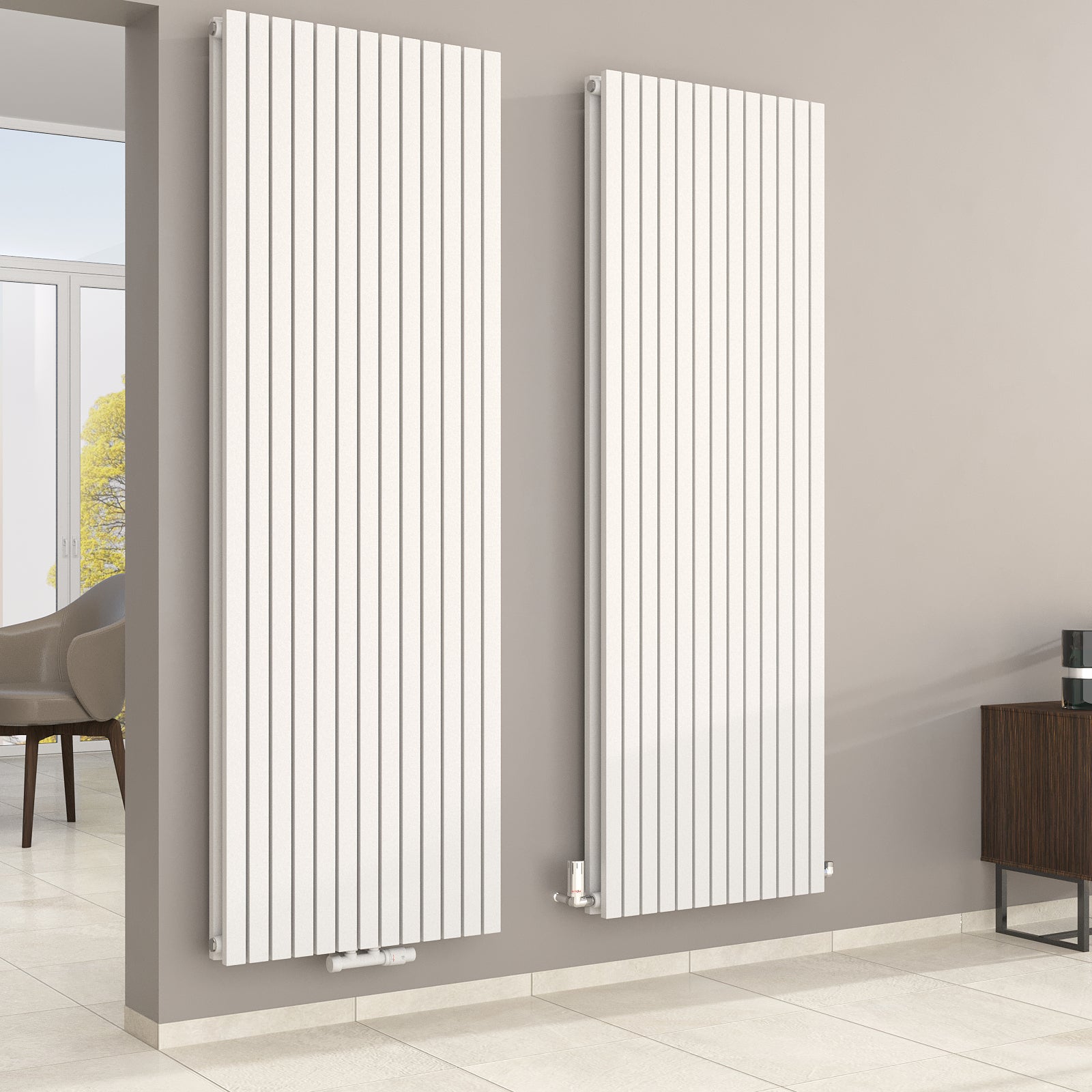 Designheizkörper, Paneelheizkörper 2-Lagig bis 4000 Watt - MIMOSA Vertikal