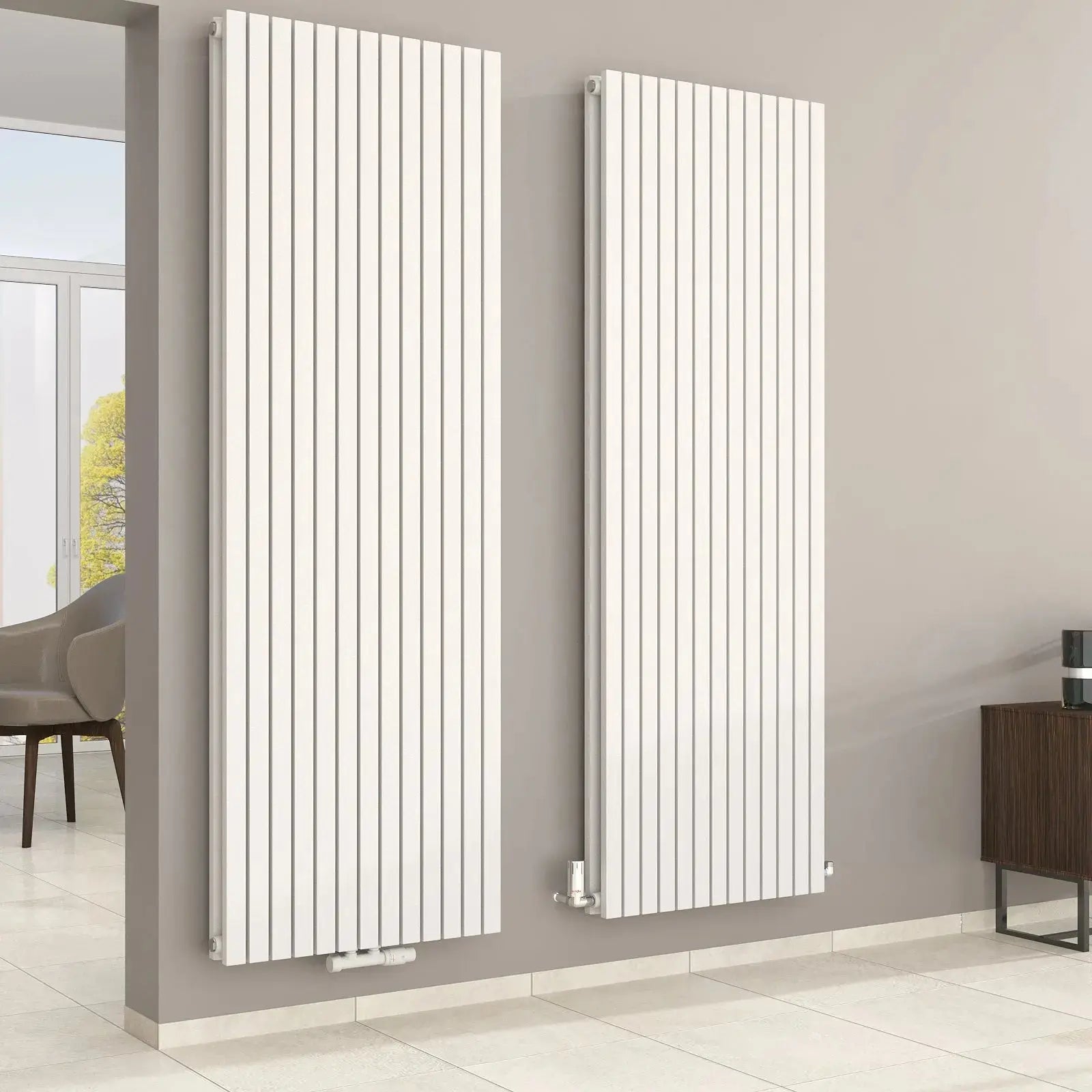 Design-Paneelheizkörper 2-Lagig mit extrem hoher Heizleistung (bis ~4.000 W) - MIMOSA Vertikal Badheizkoerper.SHOP Badheizkoerper Heizkörper