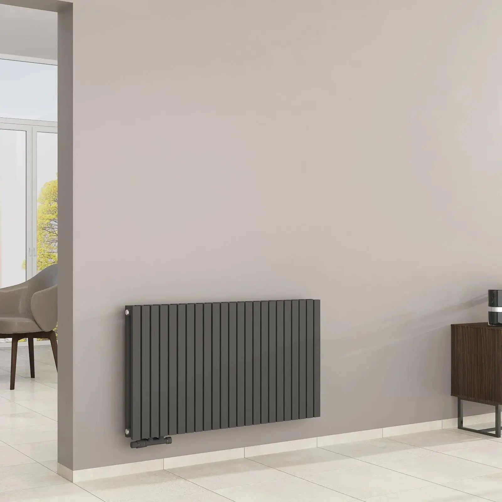 Design-Paneelheizkörper 2-Lagig mit extrem hoher Heizleistung (bis ~2.700 W) - MIMOSA Waagrecht Badheizkoerper.SHOP Badheizkoerper Heizkörper