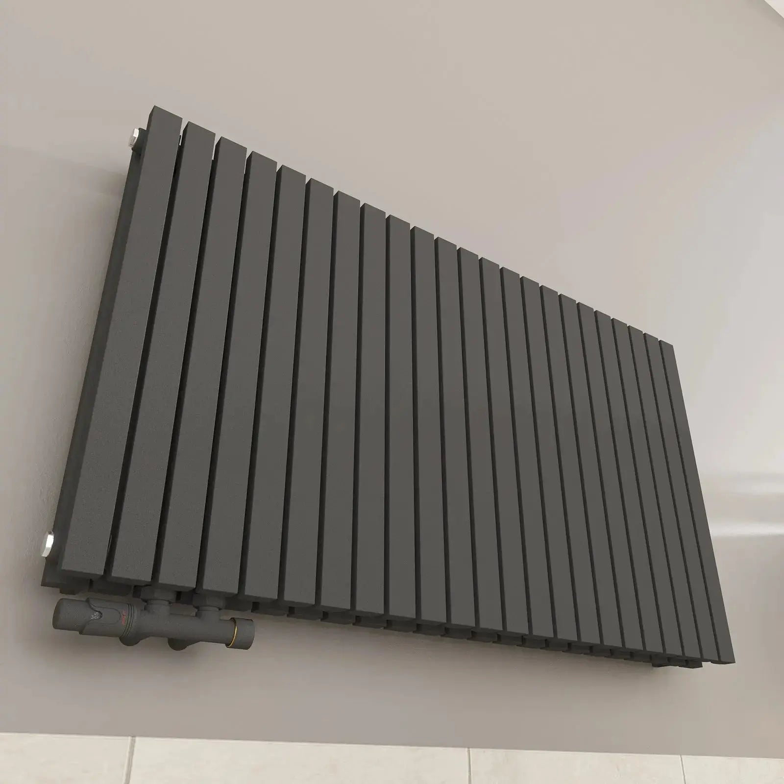 Design-Paneelheizkörper 2-Lagig mit extrem hoher Heizleistung (bis ~2.700 W) - MIMOSA Waagrecht Badheizkoerper.SHOP Badheizkoerper Heizkörper