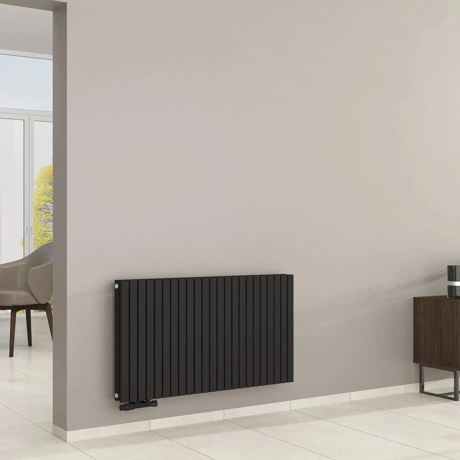 Design-Paneelheizkörper 2-Lagig mit extrem hoher Heizleistung (bis ~2.700 W) - MIMOSA Waagrecht Badheizkoerper.SHOP Badheizkoerper Heizkörper