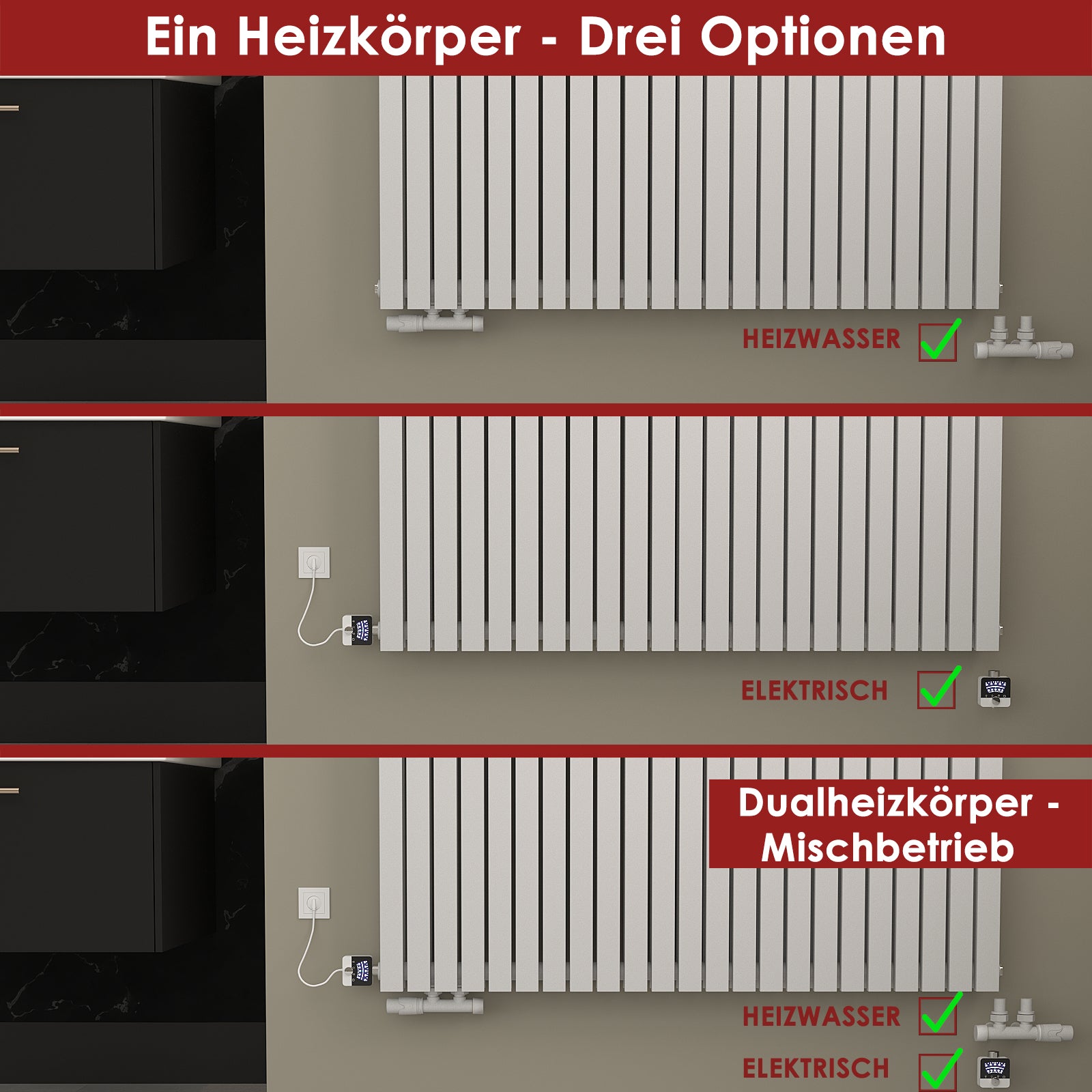 Designheizkörper, Paneelheizkörper 2-Lagig MIMOSA Waagrecht
