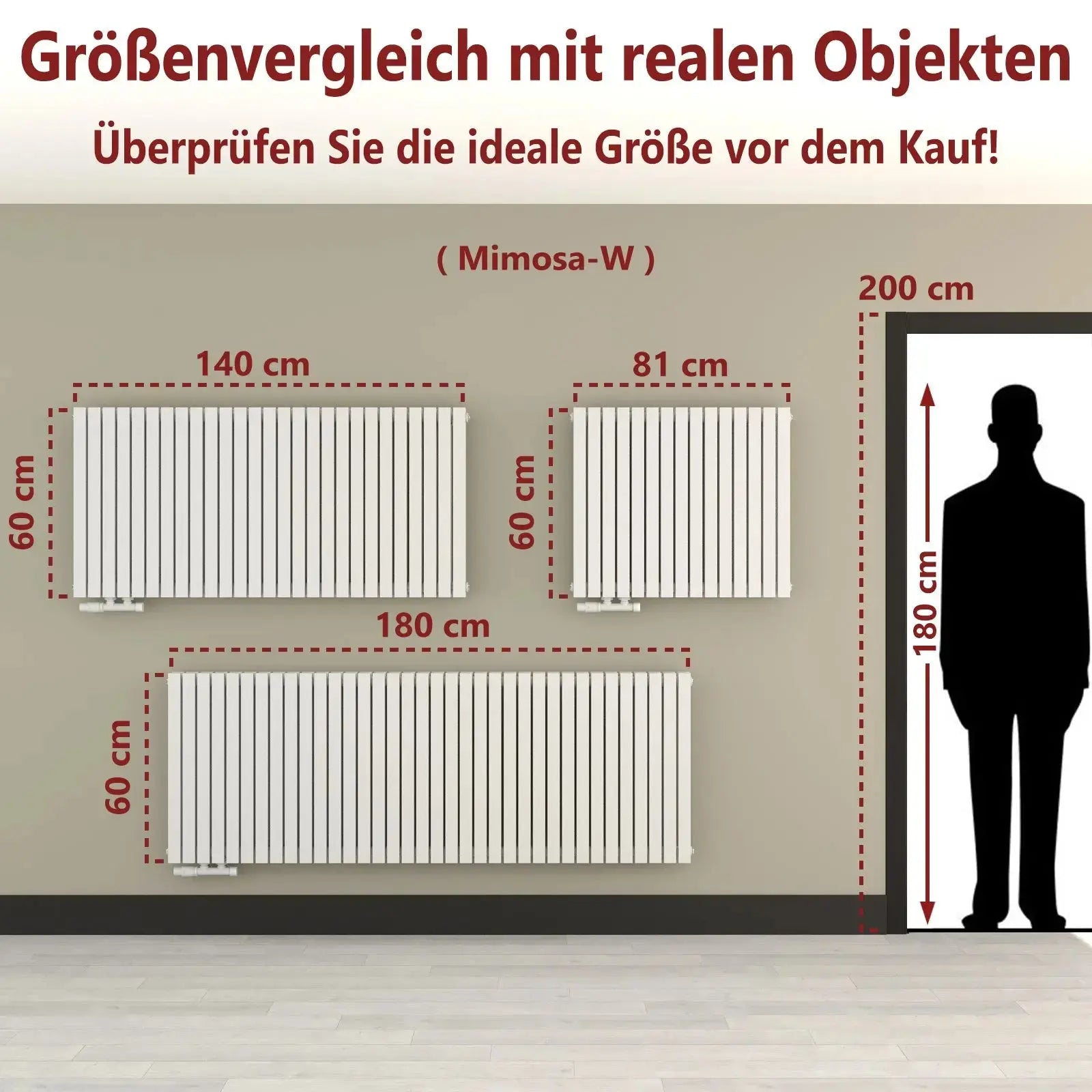 Design-Paneelheizkörper 2-Lagig mit extrem hoher Heizleistung (bis ~2.700 W) - MIMOSA Waagrecht Badheizkoerper.SHOP Badheizkoerper Heizkörper
