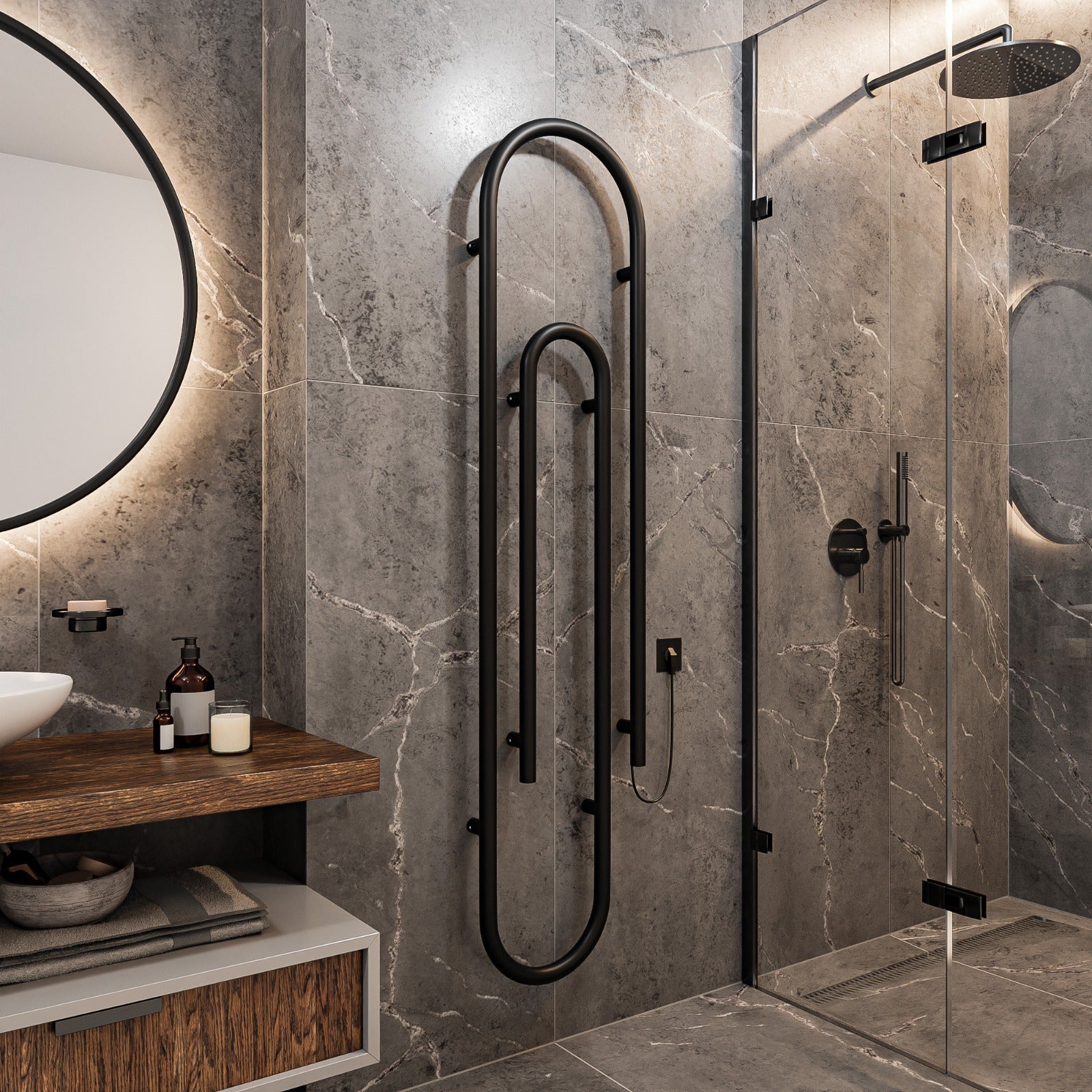 BELLATRIX Designer-Heizkörper Büroklammer | 200 W | 38x170cm