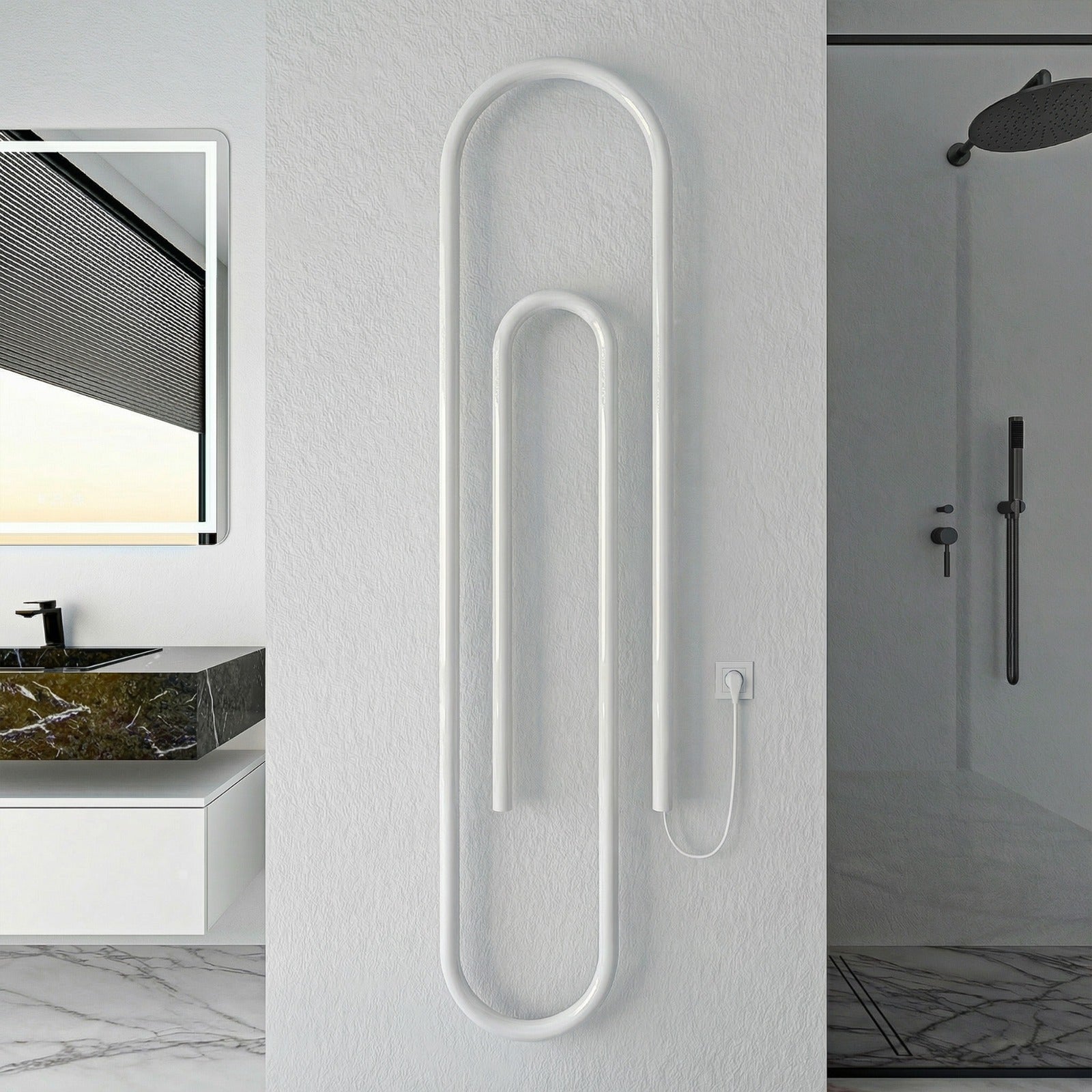 BELLATRIX Designer-Heizkörper Büroklammer | 200 W | 38x170cm