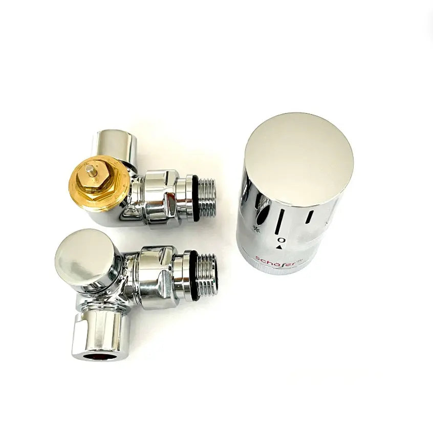 Thermostatventil Set Heizkörper Eck Rücklauftemperaturbegrenzer 1/2 Chrom Badheizkoerper.SHOP Badheizkoerper Heizkörper - Zubehör