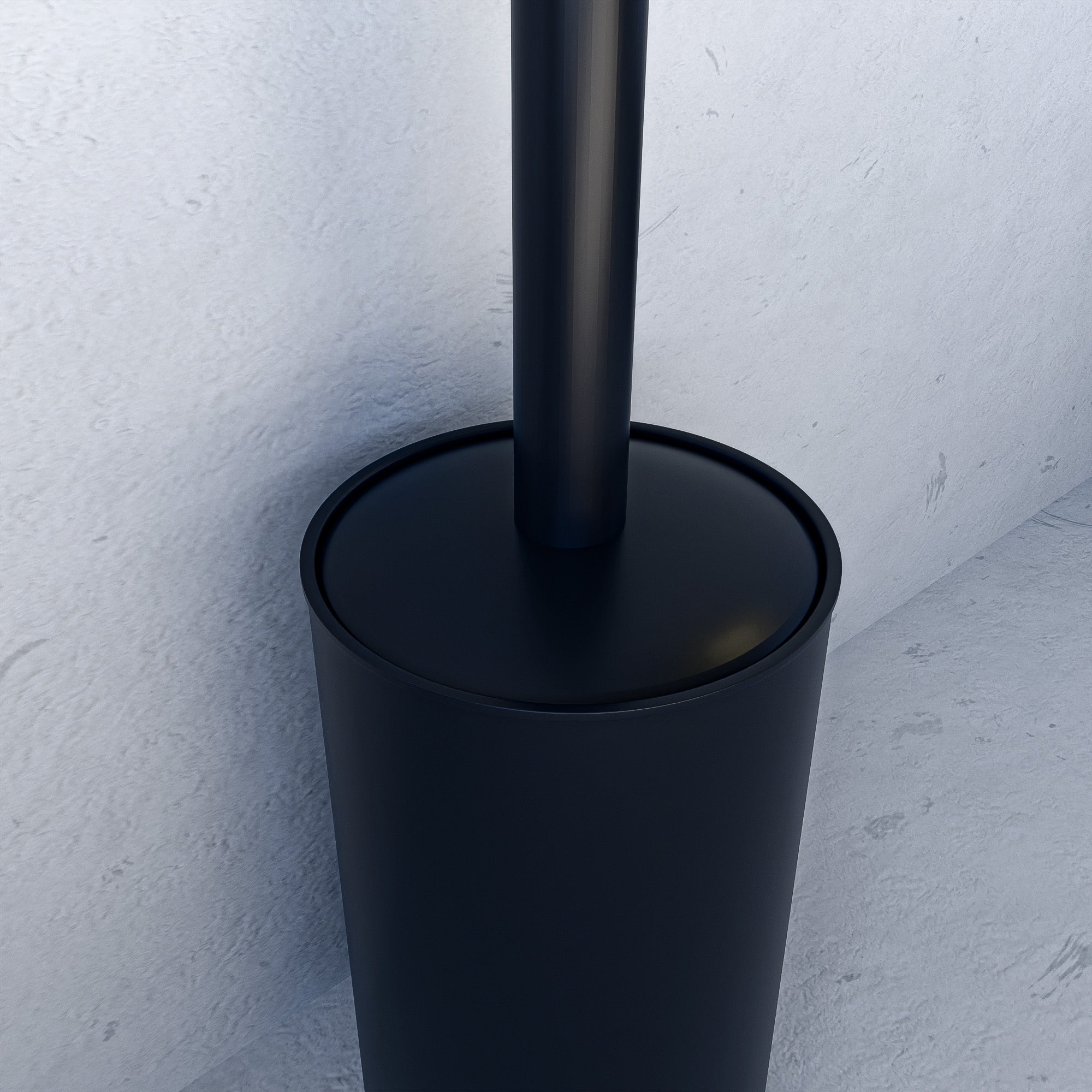 WC-Bürstengarnitur 2-in-1 Schwarz Edelstahl | Wand- & Standmontage