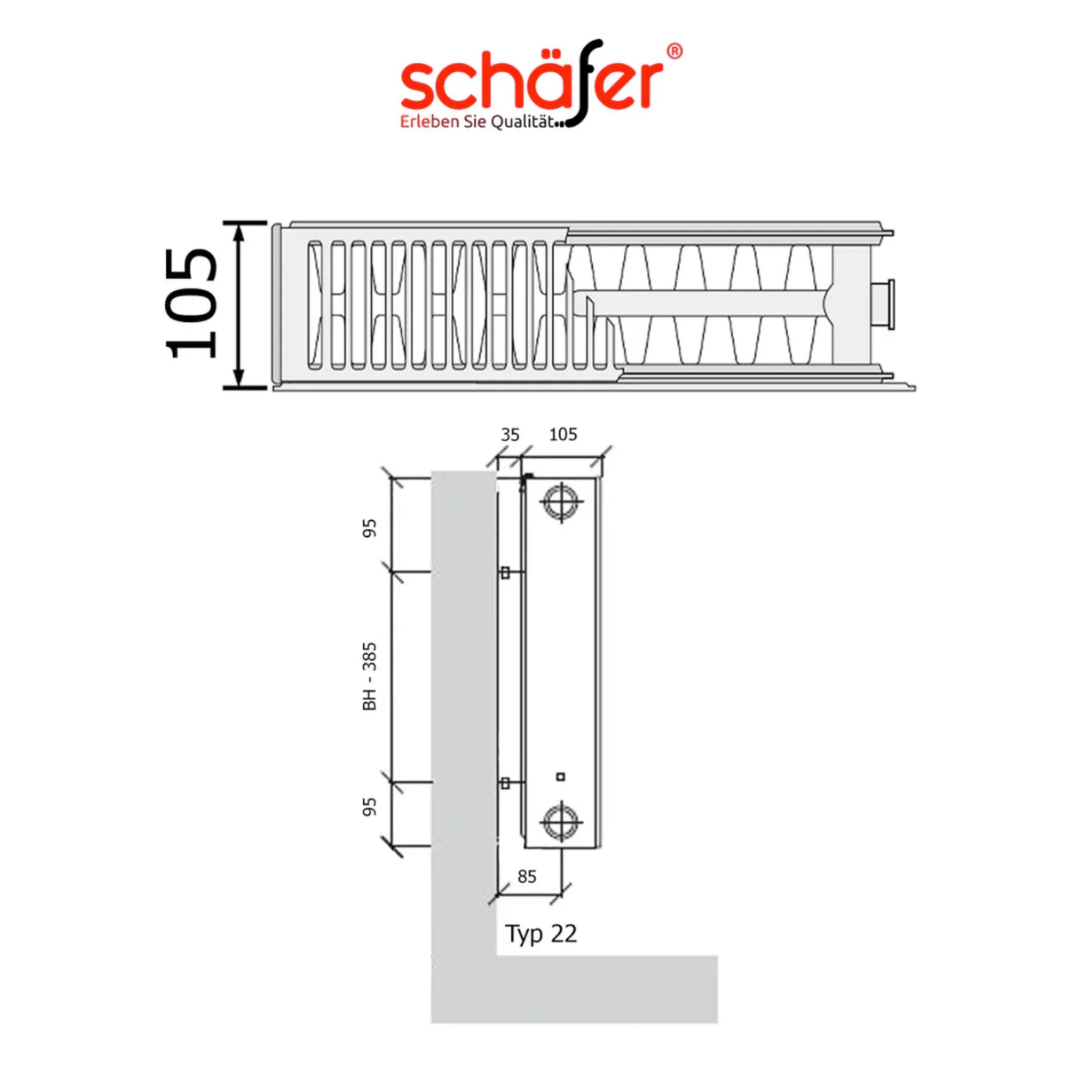 Heizkörper Typ 22 Universal | 31 Größen | 637–3.508 W | 10 J. Garantie