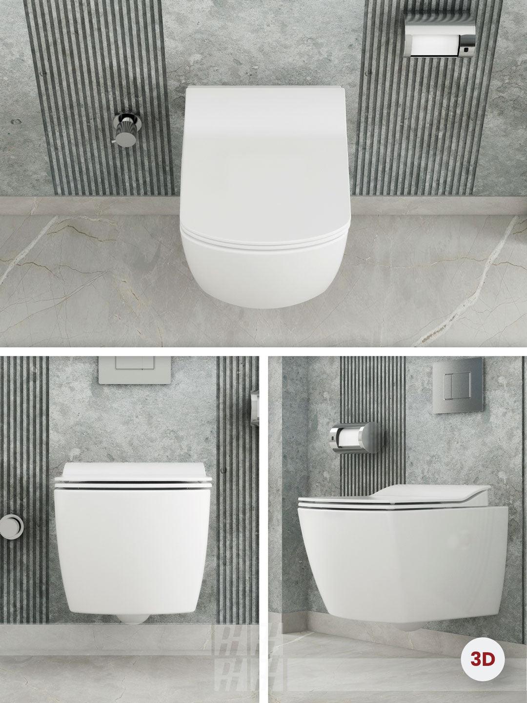 CREAVIT EG321 Dusch Hänge-WC - Weiß - mit/ohne Bidet
