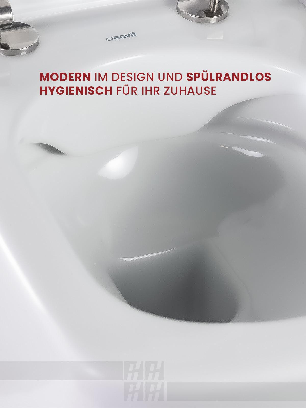 CREAVIT EG321 Dusch Hänge-WC - Weiß - mit/ohne Bidet
