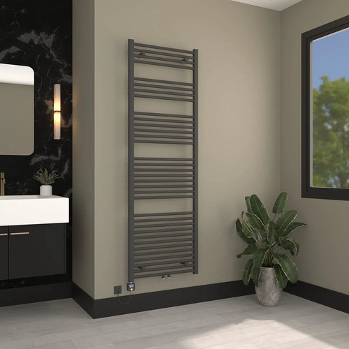 Handtuchheizkörper - Badheizkörper Anthrazit elektrisch, optional befüllt und Elektroheizstab vormontiert – badheizkoerper.shop