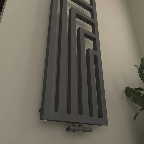 RIGEL-V Designheizkörper L-Form – Bad & Wohnraum Anthrazit matt RAL 7015 - Anthrazit matt RAL 7015