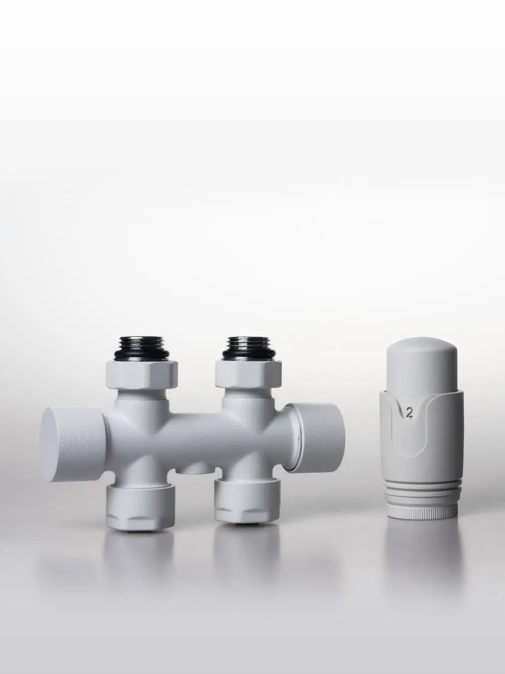 WEGA Multiblock Ventilset 50 mm – Weiß, Anthrazit, Schwarz, Chrom - Durchgang (Rohre aus dem Boden) / Weiß / mit 16mm (Standardmäßig inkl. in Produktfarbe)