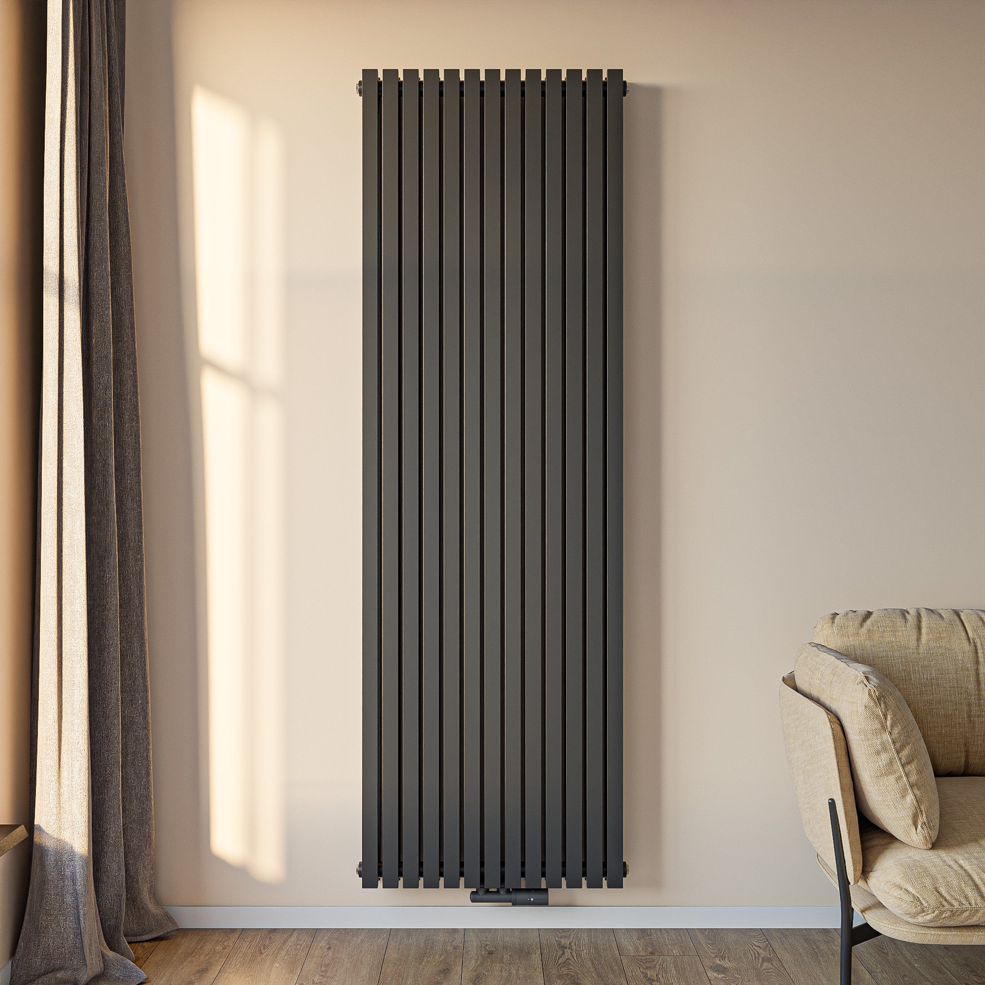 MIMOSA Vertikal Paneelheizkörper 4000 W | Wohnzimmer | 10 J. Garantie