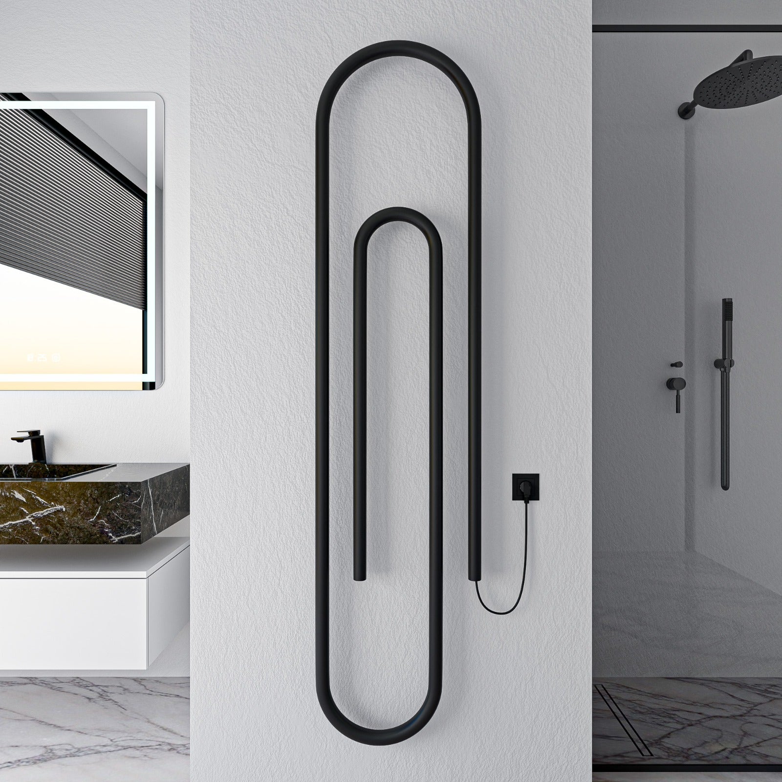 BELLATRIX Designer-Heizkörper Büroklammer | 200 W | 38x170cm