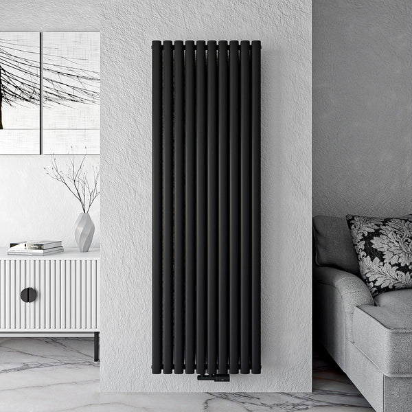 MIRA Vertikal ovaler Paneelheizkörper 60x180cm 2.365 W - Schwarz