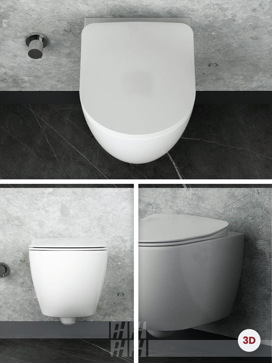 CREAVIT FE322 Dusch Hänge-WC - Weiß - mit/ohne Bidet